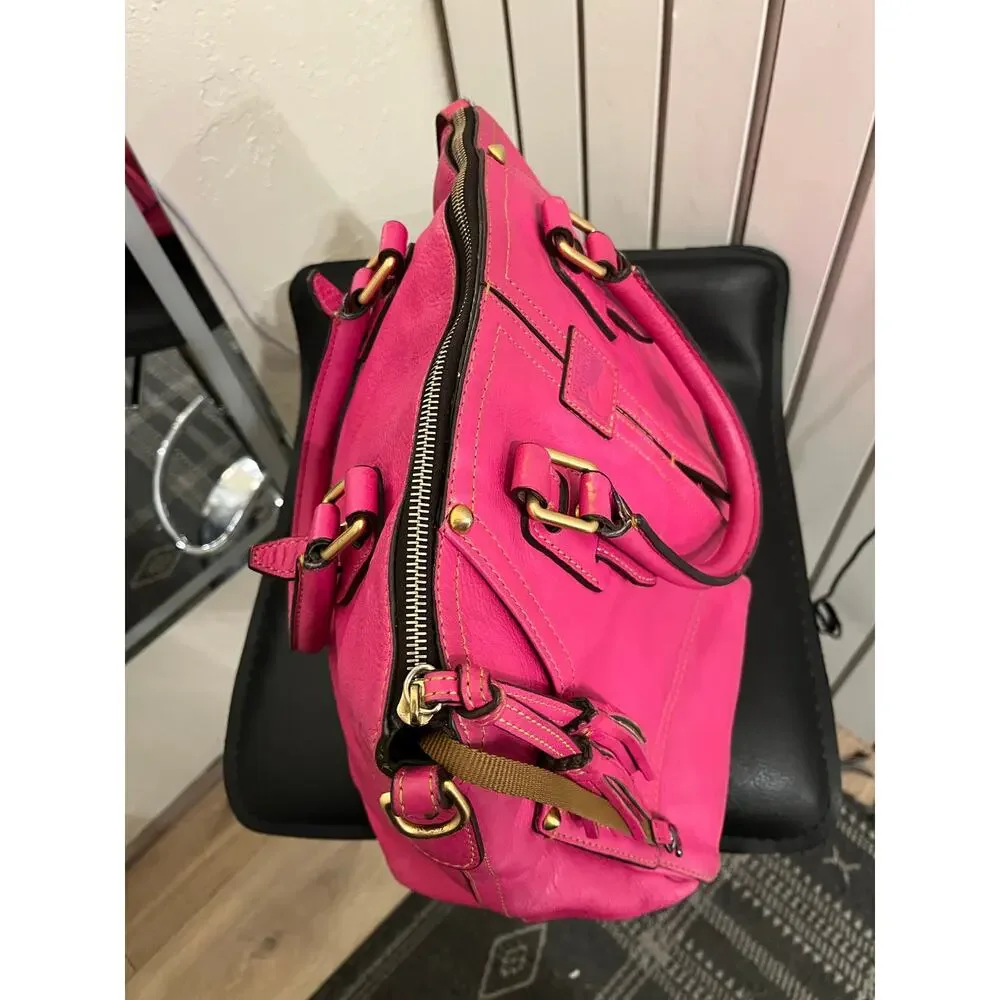 Dooney & Bourke Florentine Clayton Satchel Hot Pink Large - Picture 6 of 14